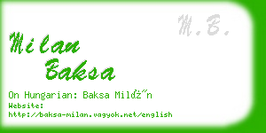 milan baksa business card